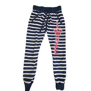 Disney Parks Pull-on Joggers Size XS Junior Size Blue White Stripe Nautical